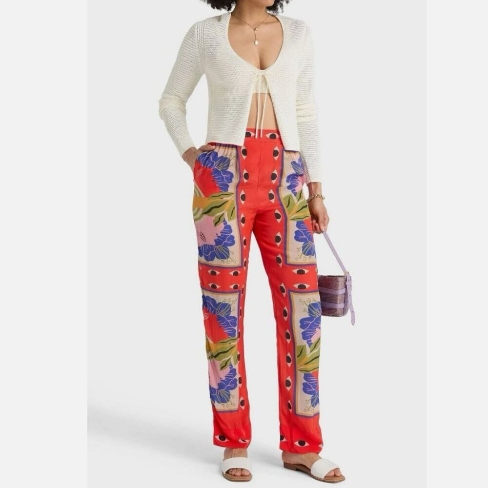 Farm Rio Surreal Scarf Pajama Trousers Pull-on Pants